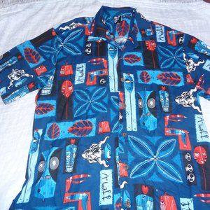 Stone Brewing Mcbiff Designed Tiki Escape Aloha Hawaiian Button Shirt Size XL